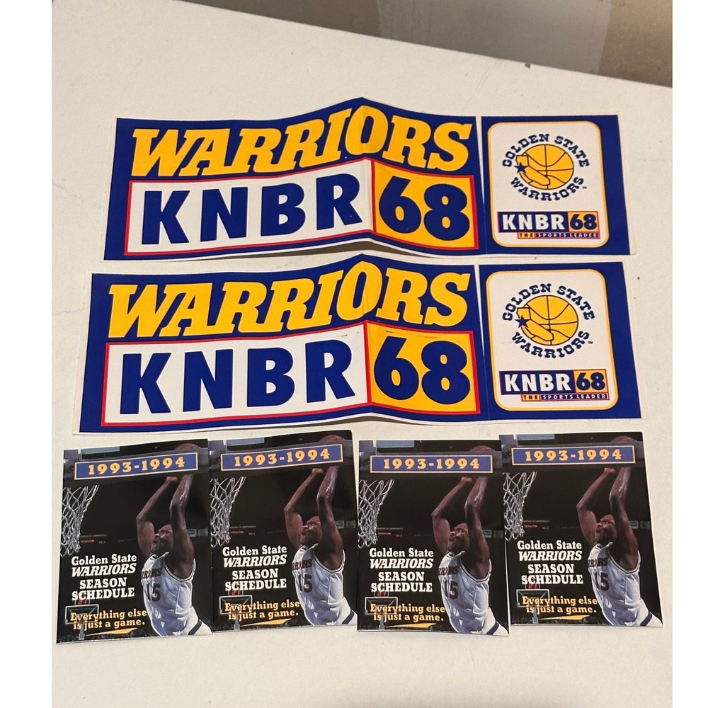 Vintage Golden State Warriors KNBR 68 Bumper Stickers & 1993-94 Schedules Lot